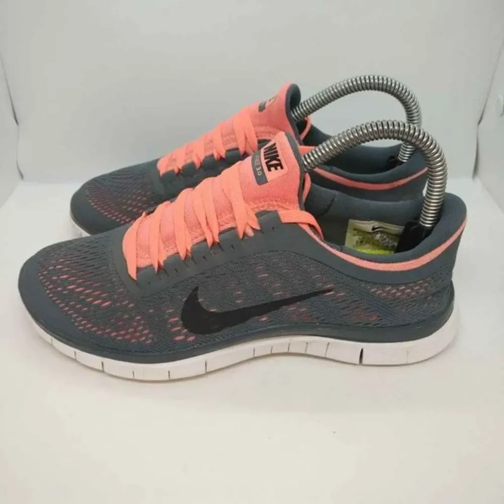 Nike Free 3.0 V5 Running Sneakers Womens Size 7.5 Grey Pink Nike Shoes Training